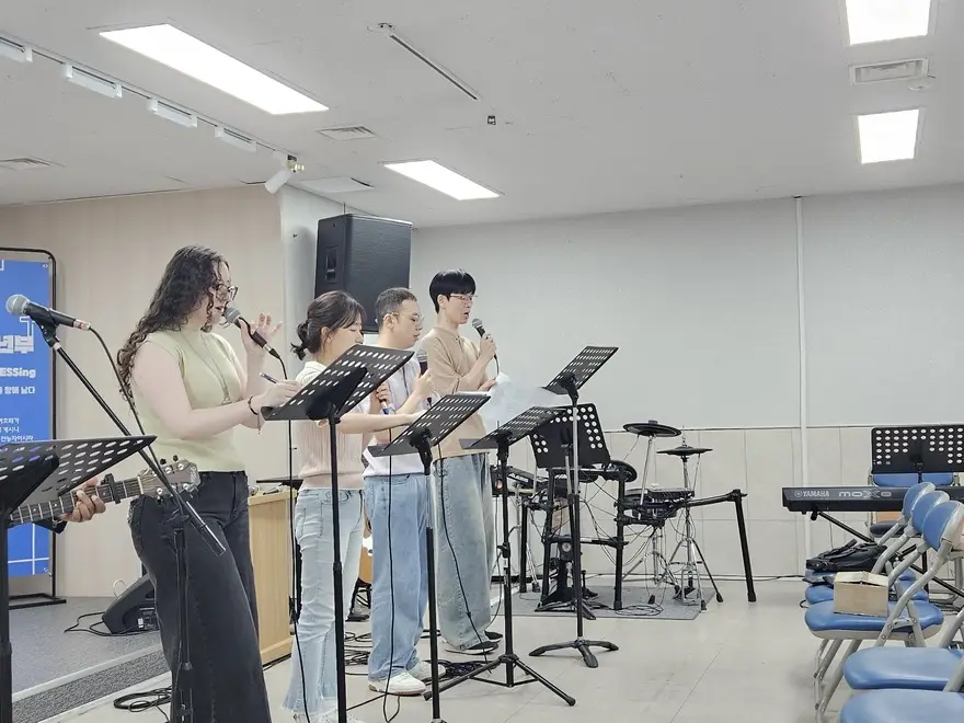 Praise team practicing